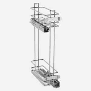 CESTELLO AMMORTIZZATO PORTABOTTIGLIE A DUE CESTI PER MOBILI DA 15 PROF.45 CM - Foto 1 di 2