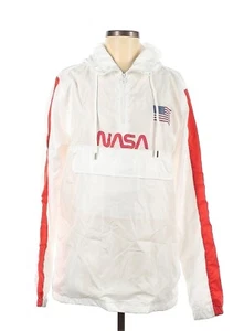 NEW Chemistry Jacket Adult M White NASA Space USA FLAG Windbreaker Lightweight - Picture 1 of 9