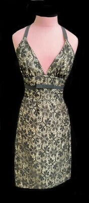 Vestido de sol estilo halter Hype talla 6 negro estampado floral Foto 1 de 4