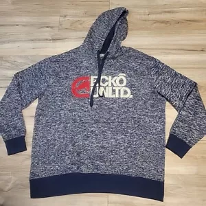 Felpa con cappuccio Ecko Unltd adulto 2XB blu pullover ricamato logo Spellout felpa - Foto 1 di 9