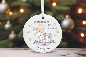 Personalised Granddaughter's 1st Christmas Tree Decoration Bauble - Picture 1 of 5