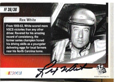 Rex White signed 2009 PRESS PASS FREEZE FRAME card #FF36 HALL OF FAME AUTO@3