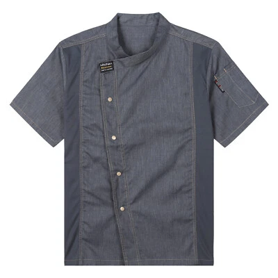 Men Women Unisex Kitchen Work Uniform Chef Coat Restaurant Kicten Cooking Jacket - Image 1 of 4