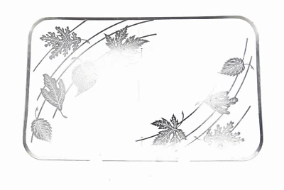 Vintage Sterling Silver City Metal Glass Overlay Tray Falling Leaves Autumn - Image 1 of 4