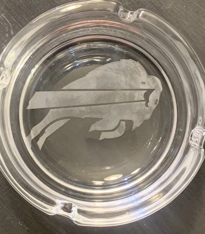 Ashtray Buffalo Bills Etched Glass Ashtray Permanently Etched 3” Round Ashtray Cover