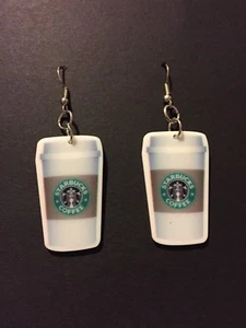 Starbucks Latte inspirierte Ohrhänger, Schmuck - Bild 1 von 3