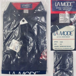 Vintage La Mode Sportswear Golf Polo Shirt Size S, USA Nave Blue/Red USA - Picture 1 of 5