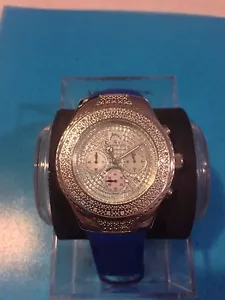 NEW TECHNO MASTER WHITE ICE DIAMOND WATCH TM-2080 - Picture 1 of 1