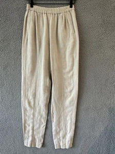 NWT Stijfselkissie Pants Petite Small Medium Maggie Linen Pockets Front Seam - Picture 1 of 17