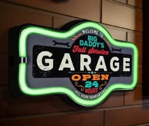 Big Daddy's Garage Neon LED Licht Seil Markise Schild - LED Neon Beleuchtung Schild - Bild 1 von 8