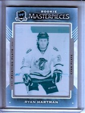 2015-16 The Cup Printing Plates SP Game Used Cyan Ryan Hartman RC 1/1 BLACKHAWKS