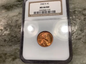 1942-S Lincoln Wheat Penny MS66 RD - Bild 1 von 2