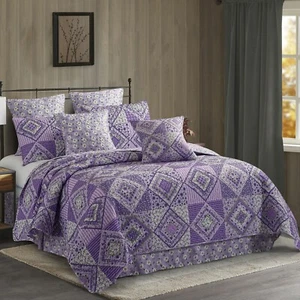 Virah Bella - Lavender Fields - Lightweight Reversible Quilt Set - Picture 1 of 9