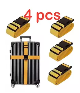 4 X Adjustable Luggage Straps Extra Strong Safety Suitcase Travel Baggage Belt. - Picture 1 of 5