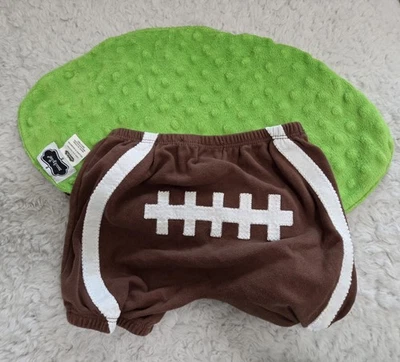 Manta de seguridad Mud Pie fútbol americano deportes Minky Lovey Minky Dot & Bloomers 0-6 m Foto 1 de 3