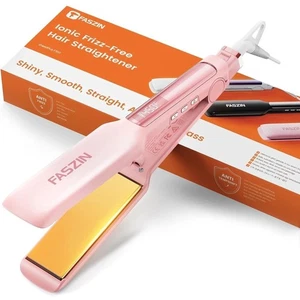 Flat Iron Pink Hair Straightener 1.65” Plate Titanium Negative Ion LED Temp FC1 - Picture 1 of 11