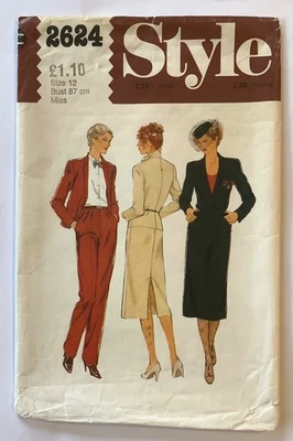 Style 2624 Sewing Pattern Vintage 70s Unlined Jacket, Skirt, Tapered Pants - 12 - Image 1 of 3