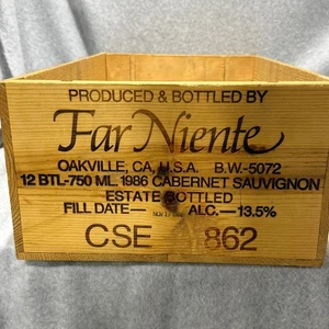 Caja de madera para vino Far Niente Oakville Estate embotellada 1986 Cabernet Sauvignon - Imagen 1 de 8