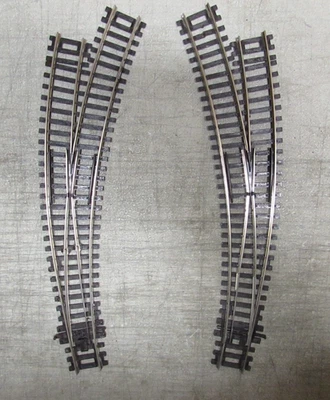 1 PAIR PECO NICKLE/SILVER CURVED SWITCH TURNOUTS HO SCALE (LOT 324) - Image 1 of 2