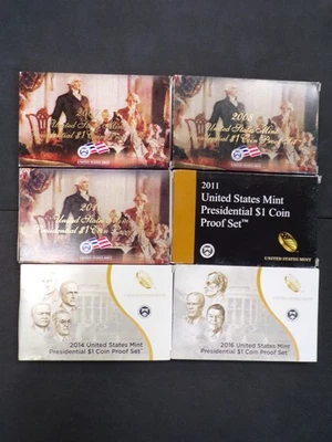 LOT OF (6) UNITED STATES MINT PRESIDENTIAL $1 COIN PROOF SETS WITH BOX/COA - Image 1 of 4