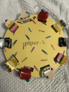 Piper K Set of 10 Mini School Hair Claw Clips Crayon Apple Paint Pencil Book NWT - Picture 1 of 3