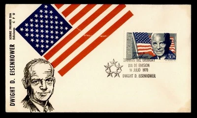 DR WHO 1970 URUGUAY FDC HEISENHOWER CACHÉ M45718 Foto 1 de 2