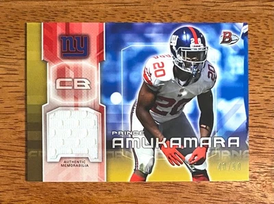 Prince Amukamara 2014 Bowman Jersey Relic Gold 40/50 NY Giants - image 1 of 2