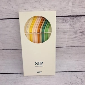 Hay Sip Handmade Reusable Glass Straws Colorful Drinking Eco-Friendly Set Of 6 - Picture 1 of 11
