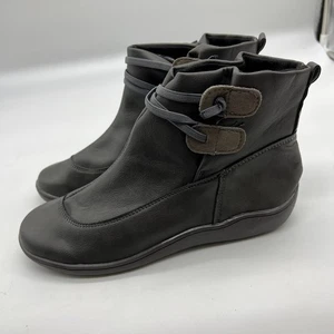 Women Ankle Boots Low Heel Slip on Comfortable Booties Gray Size 8US / 39CN - Picture 1 of 12