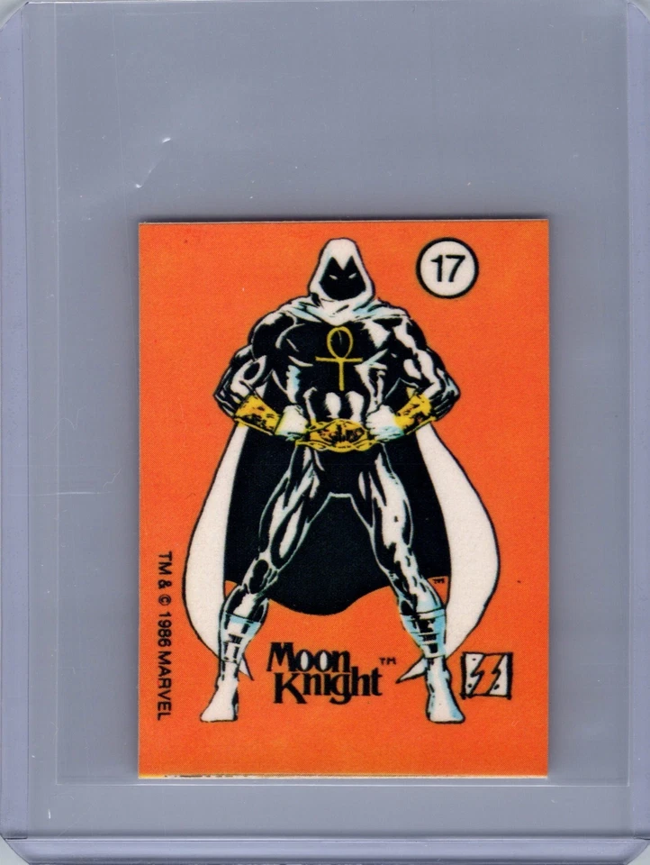 1986 COMIC IMAGES MARVEL UNIVERSE STICKERS #17 MOON KNIGHT - Image 1 of 2
