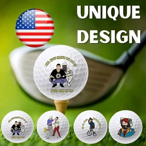 4x Golfbälle Gummi Funny Happy Golfbälle doppellagig Langstreckenübung - Bild 1 von 12