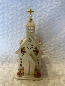 EXTREM SELTENE ROYAL ALBERT OLD COUNTRY ROSEN BELEUCHTETE KIRCHENFIGUR 9,5”T - Bild 1 von 13