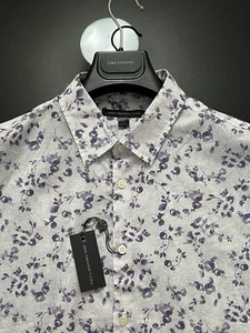 John Varvatos Star EE. UU. 2016 - Floral - Lavanda Seca - Puños Manga Corta - Nuevo con Etiquetas - Imagen 1 de 13