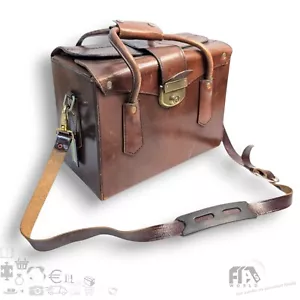 Leder Fototasche Kameratasche Koffer Braun Tasche für SLR Japan Tokio⚡️Retro Alt - Bild 1 von 18