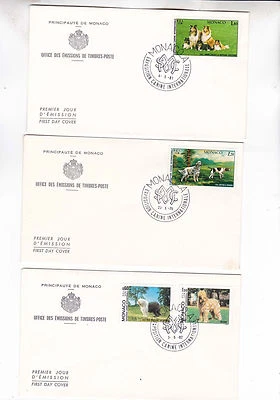 monaco Sc 1199,1285,1366/7 dog ,three FDC   g2189 - Image 1 of 2
