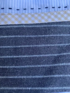 Pottery Barn Kinderbett Bett Rock Staub Rüschen weiß blau Streifen hellbraun Gingham - Bild 1 von 15