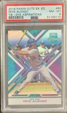 2016 PANINI ELITE EXTRA EDITION PETE ALONSO TIE-DYE HOLO ROOKIE /25 PSA 8 METS