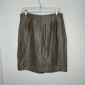 NWOT Ann Taylor Metallic Gray Green Pencil Skirt size 10 - Picture 1 of 9