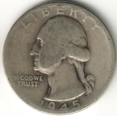 USA - 1945P - Washington ¼ $ - Silver Eagle - no mint mark - #16249RG - Image 1 of 2