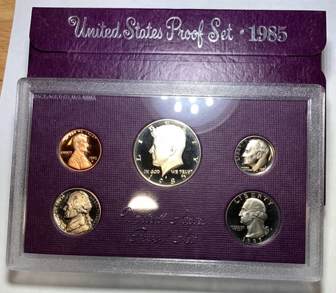 1985-S Proof Set United States US Mint Original Government Packaging Box Cover