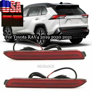 For Toyota RAV4 2019 2020 2021 Rear Bumper Reflector Lights LED Brake Driving US - Picture 1 of 12