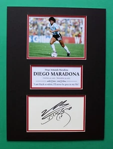 DIEGO MARADONA AUTOGRAPH artistic display The Golden Boy - Picture 1 of 6