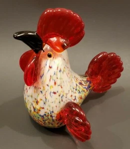 De Colección Murano Millefiori Arte Vidrio Gallo Peso Papel Cocina Decoración - Imagen 1 de 4