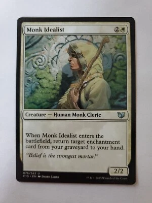 MTG Magic The Gathering Card Monk Idealist Creature Human Monk Cleric White Comm - Image 1 of 2