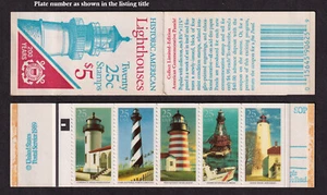 1990 Lighthouses 5 different BK171 (4 Sc 2474a panes) mint complete plate no. 2 - Picture 1 of 1