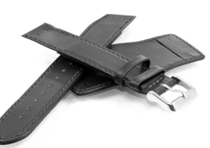 Uhrenarmband für feste Federstege mit Unterlage Modell Bund schwarz 18 mm - Bild 1 von 4