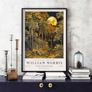 William Morris Druck, William Morris Ausstellungsplakat Mond, Sterne (440c) - Bild 1 von 8