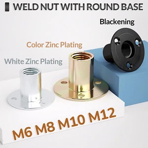 M6 M8 M10 M12 Round Flat Base T Nuts 3-Hole Tee Furniture Nut Screw Zinc Plating - Picture 1 of 17