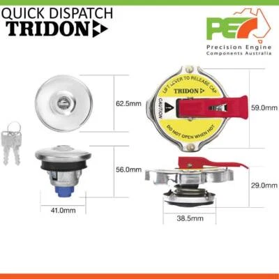 *TRIDON* Fuel Cap Locking+Radiator Cap w/ Lever For Toyota Landcruiser FJ55 FJ60 - Image 1 of 4