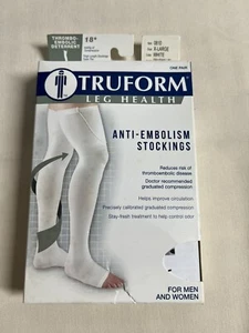 NEW TRUFORM 0810WH XL Anti-Embolism Open Toe Thigh High 18mmHg (White) X-Large - Picture 1 of 8